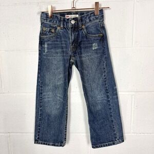 Levi's 514 Straight Little Boys Jeans Adjustable 100%‎ Cotton Distressed 4-5Y